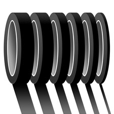 6 Rolls Fine Line Tape 1/16, 1/8, 1/5, 2/5, 1/2, 3/4 Inch X 55 Yard Fineline Mas