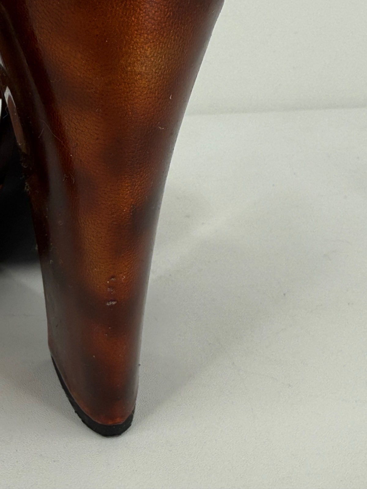 Prada Brown Tortoise Shell Leather Block Heel San… - image 8