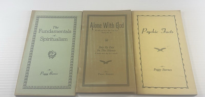 This trio of vintage spiritualist pamphlets by Peggy Barnes captures the essence