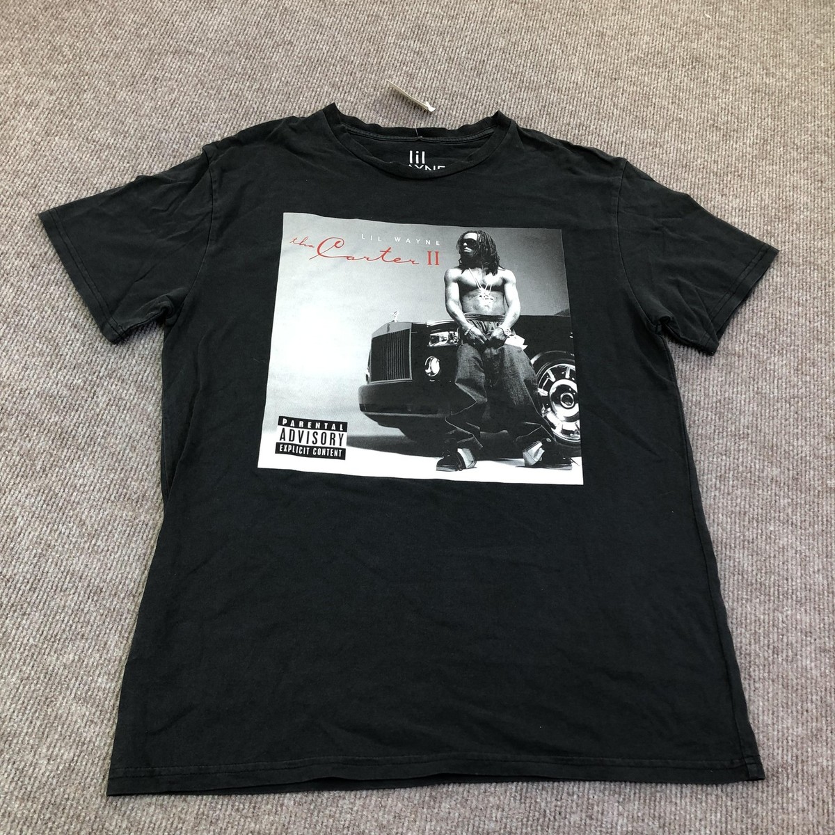 Lil Wayne Shirt Mens Large Black Tha Carter II Graphic Tee Tagless