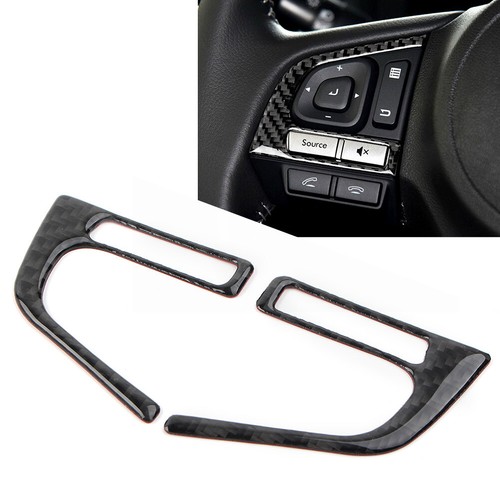 Carbon Fiber Steering Wheel Button Cover Trim For Subaru Forester 2013
