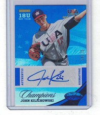2013 USA Baseball Champions Signatures Mirror Blue #33 John Kilichowski #24/25