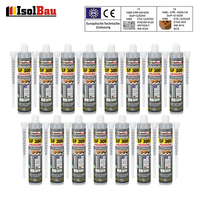 12 X 300 Ml Injektionsmörtel Verbundmörtel SF 300 24 X Mischer