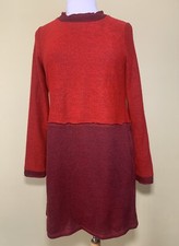 Amadi Anthropologie Long Sleeve Sweater Dress Red Maroon Size M Petite