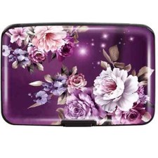 Credit Card Holder for Women,RFID Blocking Slim Hard Mini Flowers Card Case I...