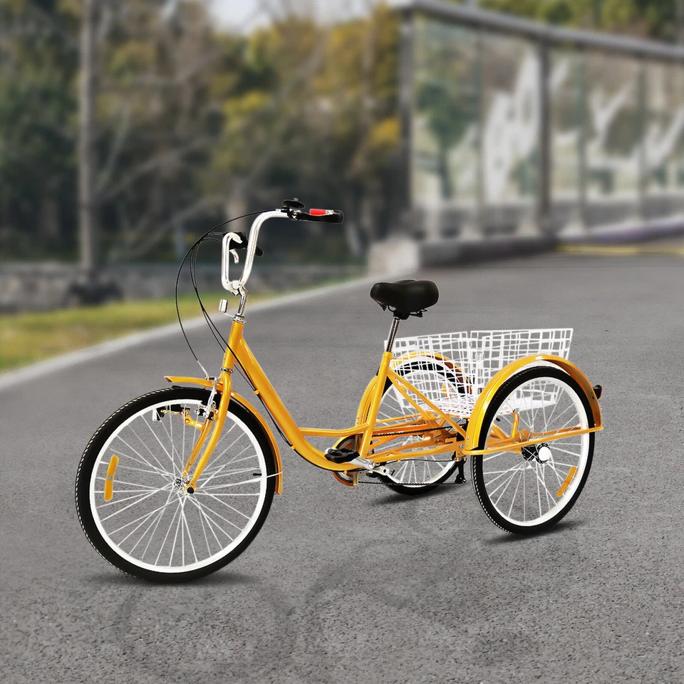 Gebraucht! 24 Zoll Dreirad, 3-Räder Fahrrad 6-Gang mit Licht und Einkaufskorb - Bild 3 von 4