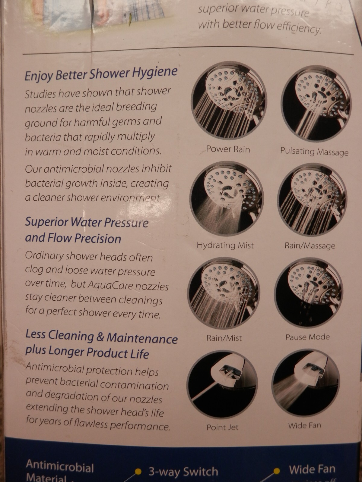 AquaCare Antimicrobial Luxury Handheld Shower Head Super Water Pressure