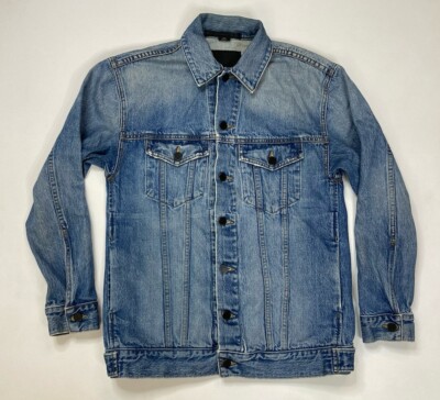 Alexander Wang Daze Denim Jean Jacket Women XS Oversized Blue Distressed