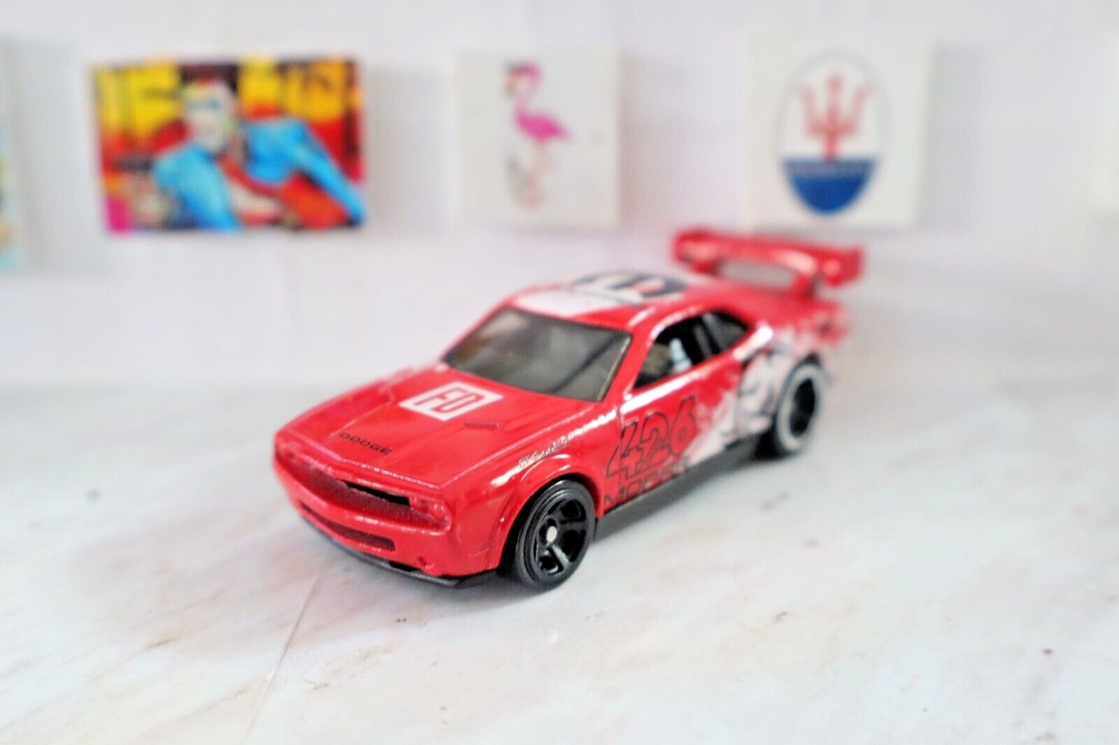✅ 2022 Hot Wheels DODGE CHALLENGER DRIFT CAR #207 red- HW Drift - 1:64 MOPAR