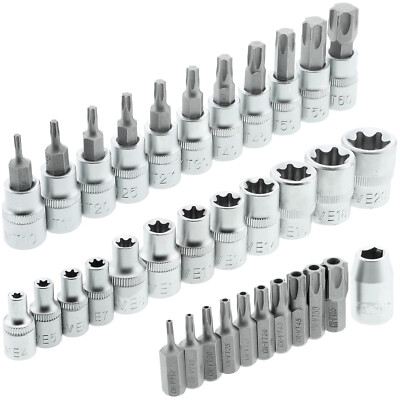 Steckschlüssel Satz Stecknuss Set für Torx Schrauben Schlüssel Stecknuss Bit Set