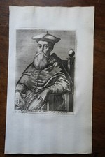 REGINALDUS POLLUS PORTRAIT ORIGINAL ENGRAVING 18TH CENTURY LARMESSIN