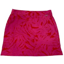 RAFAELLA Skort Women s Large Floral Carmine Rose Pockets Stretch New Without Tag