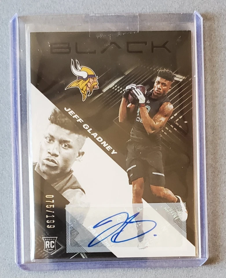 Jeff Gladney  2020 Panini Black Rookies Auto /199  #171 Rookie Auto RC - Image 4 of 4