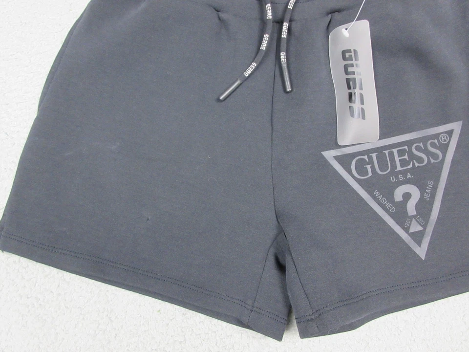 Guess Shorts Girls 12 Black Logo Athletic Pocket Casual Sweat Youth Kids 25x12 - Image 2 of 4