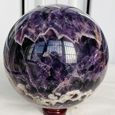Natural Dream Amethyst Quartz Crystal Sphere Ball Healing 3120G
