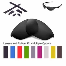 Walleva Lenses and Rubber Kit for Oakley Half Jacket Sunglasse- Multiple Options