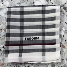 MAN HANDKERCHIEF COTTON ART POCKET SQUARE 18" CLASSIC GRAY  WHITE STRIPED PLAIN