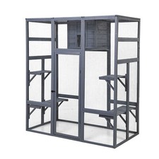 Super-Large Outdoor Cat House Cat CAGE Wooden Enclosure Insulated Cat Condo
