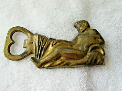 AQUARIUS Zodiac Sign Man MOD DEP Vintage BOTTLE OPENER Brass Colored Metal