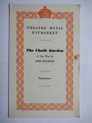 Der Kreidegarten Enid Bagnold Programm 1956 John Gielgud Peggy Ashcroft