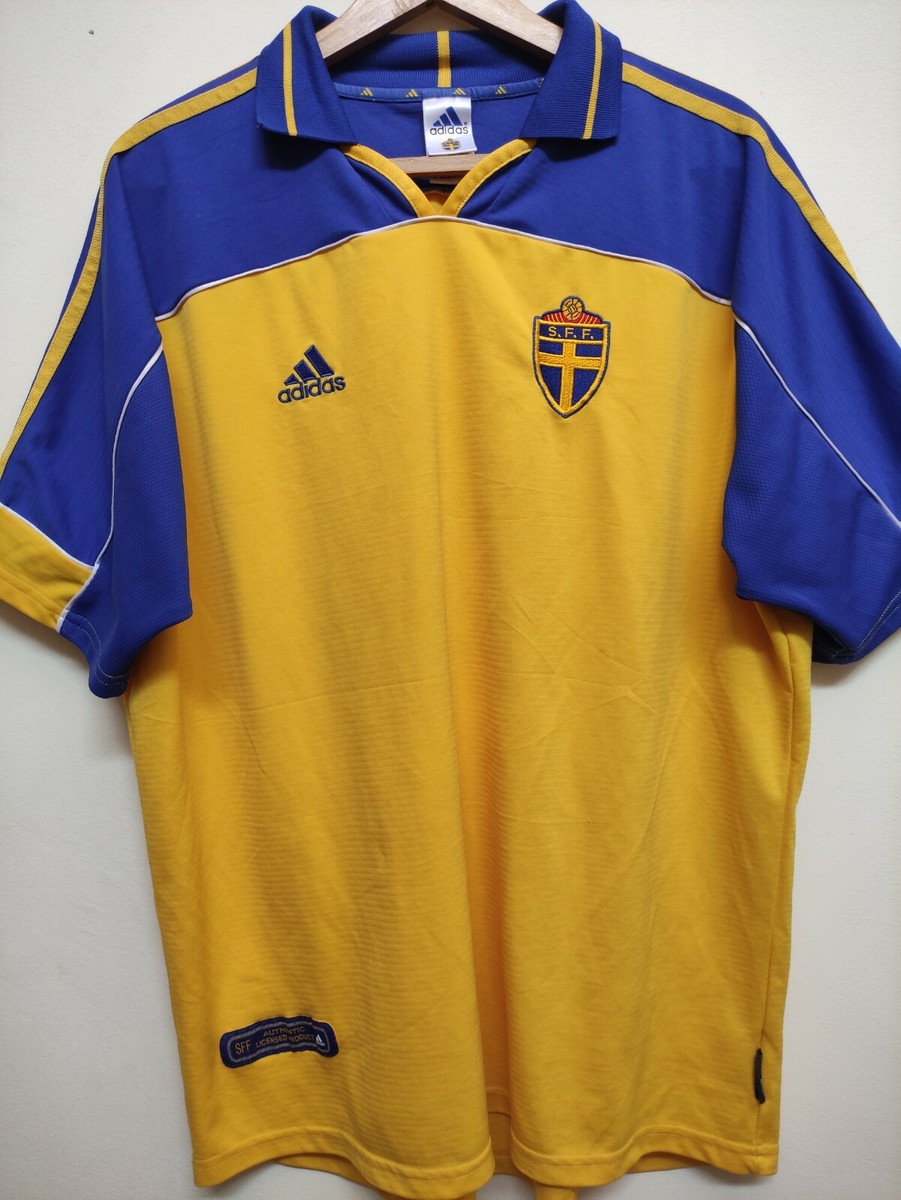 Sweden Home Shirt 2000 2002 Adidas Vintage Football Jersey XL | eBay