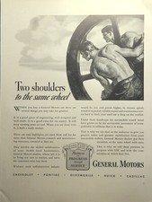 General Motors 18,000 Partners In Progress Men Wheel Vintage Print Ad 1941