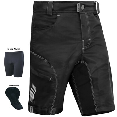 Merida Cycling Shorts Padded Merida Unisex Cycling Shorts – Coolmax Padded Bike Knicks, S To 5XL – Black, Quick-Dry & Comfortable Culotte De Velo Pour Femme Rembourré - Foto 2