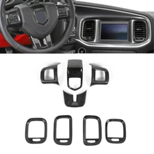Carbon Fiber Steering Wheel Air Vent Cover AC Trim Kit for Dodge Charger 2011-14