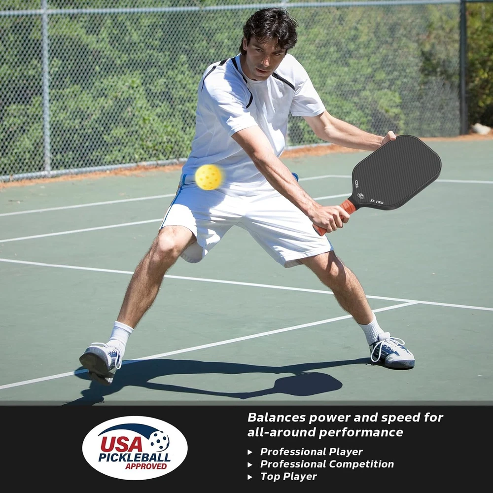 USA Approved 3K Raw Carbon Fiber Pickleball Paddle - CFS Surface
