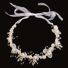 Pearl Headband Bridal Hair Accessories Weddings for First Golden leaves