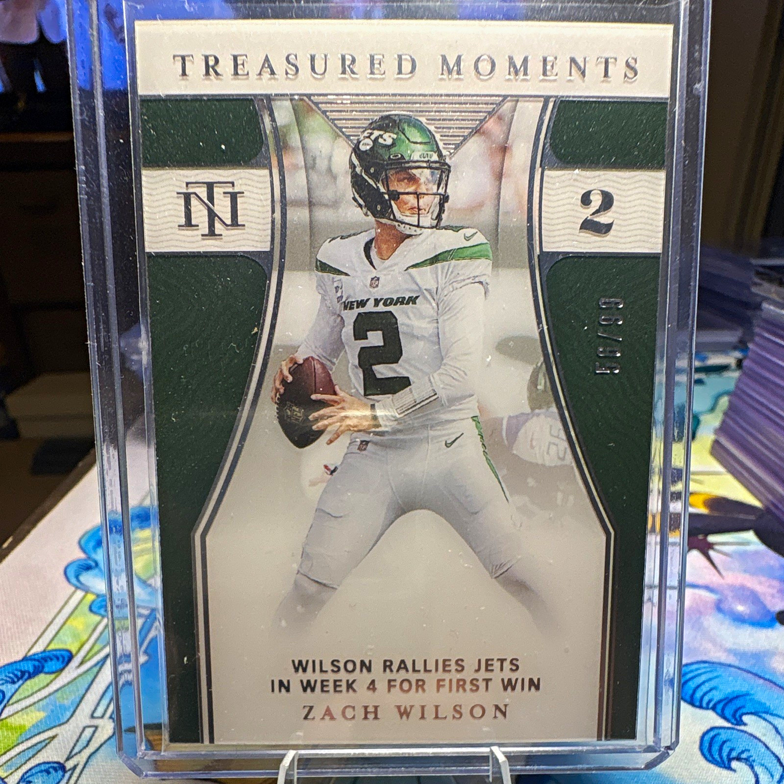 Panini 2021 National Treasures Zach Wilson Treasured Moments TM-ZW 52/99 Jets