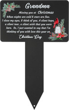 Christmas Stake Graves Cemetery Decorations - Grandma Metal Memorial Grave Marke