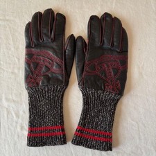 Vivienne Westwood Gloves Red Stitch Orb 5 Fingers