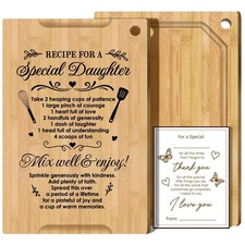 Valentines Day Gifts for Daughter - 12X8 Bamboo Cutting Board with Card, Kitc...