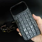 Genuine Crocodile Leather Case For iPhone17 Pro Max Air 3D Alligator Armor Cover