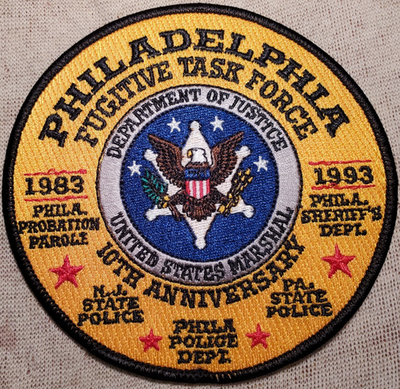 #ad PA US Marshal Philadelphia Fugitive Task Force Pennsylvania Patch 4.5In $10.85