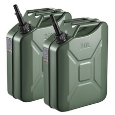 2 Pack 5.3Gal Metal Liquid Container w/ Spout Comfort Handle Leakproof Rustproof