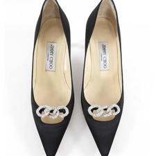 Jimmy Choo Satin Crystal Embellished Pumps Size 40 iWith Dust Bag