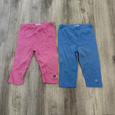 VTG Gymboree Girls Legging Lot Of 2 Rainbow tag 90s 3-4 Pink Polka Dot Flower