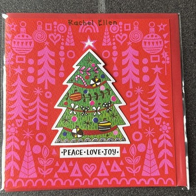 Rachel Ellen Designs ''PEACE* LOVE*JOY*'' Weihnachtskarte 3D ~ 15 x 15 cm
