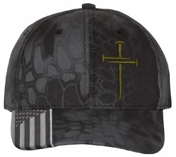 Christian Hats for Men Women Jesus 3 Nail Cross Hat Premium Adjustable Hat/Decal - Image 3 of 4