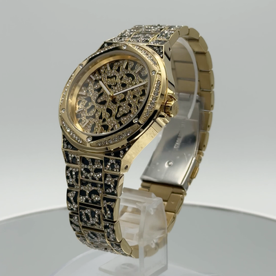MICHAEL KORS Lennox MK7284 Gold-Tone Leopard 43mm Wristwatch