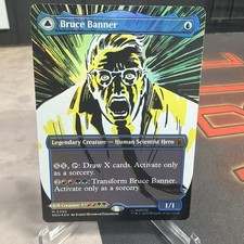 MTG BRUCE BANNER BORDERLESS Foil The Incredible Hulk Marvel Super Heroes MSH M