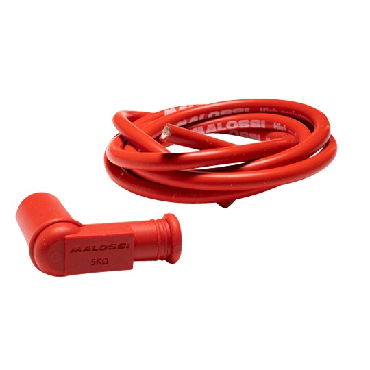 Antiparasitaire Malossi rouge 7 mm avec fil de bougie de 50 cm pour scooter