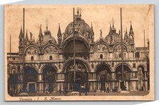 Antique Venice Italy Postcard St. Marks Basilica Piazza San Marco Milano