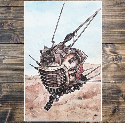 Fallout New Vegas Ed-E Video Game 11x17 Print Signed By Artist Chris Oz Fulton