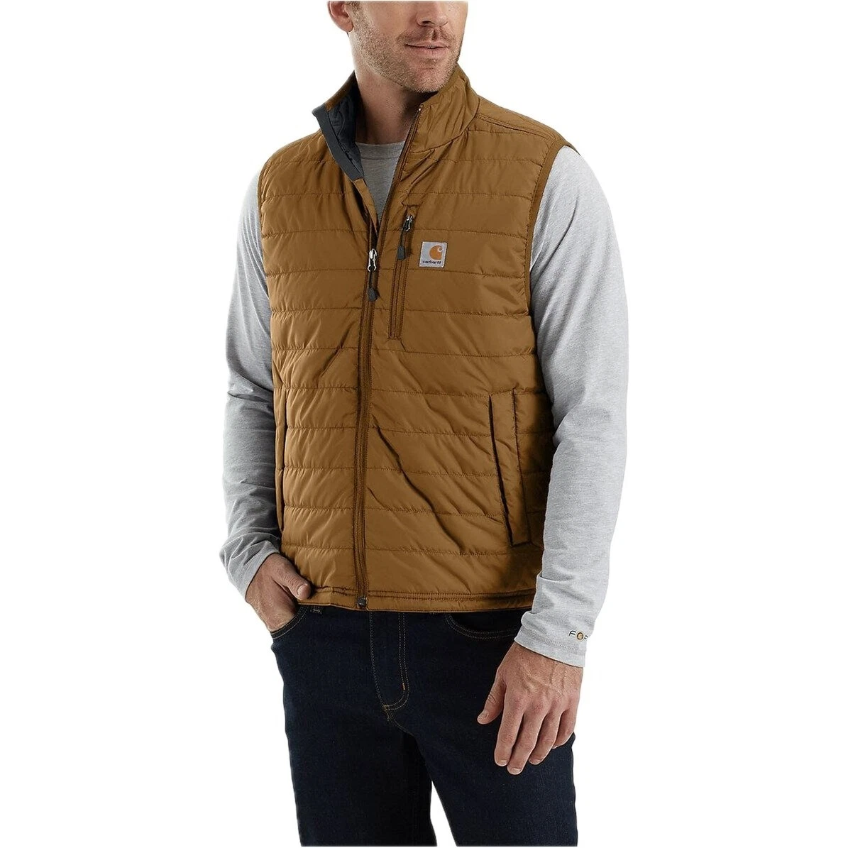 Carhartt Gilliam Quilted Vest Men's M Orange Workwear Utility Cabincore Outdoors
