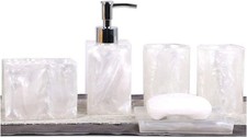 Resin Soap Dish, Soap Dispenser, Toothbrush Holder  Tumbler Bathroom Accessory