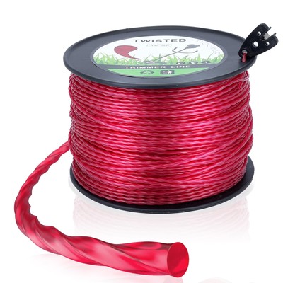 Dalom 2.7 mm/.105'' Round Trimmer Line Round Twist 3lbs Red Color Includes