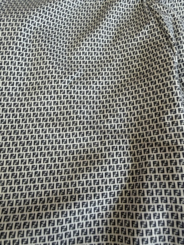 100% Auth FENDI ITaly FF Logo Girl's Blue Soft Stretchy Capri Leggings (Size 10)